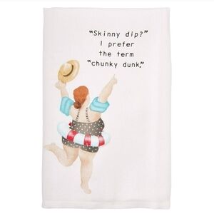 Humorous Curvy Girl Towel - Skinny Dip Chunky Dunk